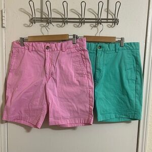 BUNDLE Vineyard Vines Men’s Pink and Green Shorts size 34